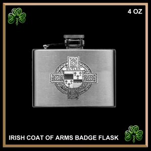 irish4 oz badge flask